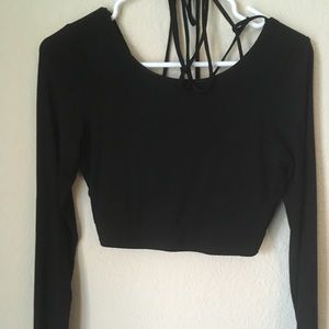 Criss cross open back top